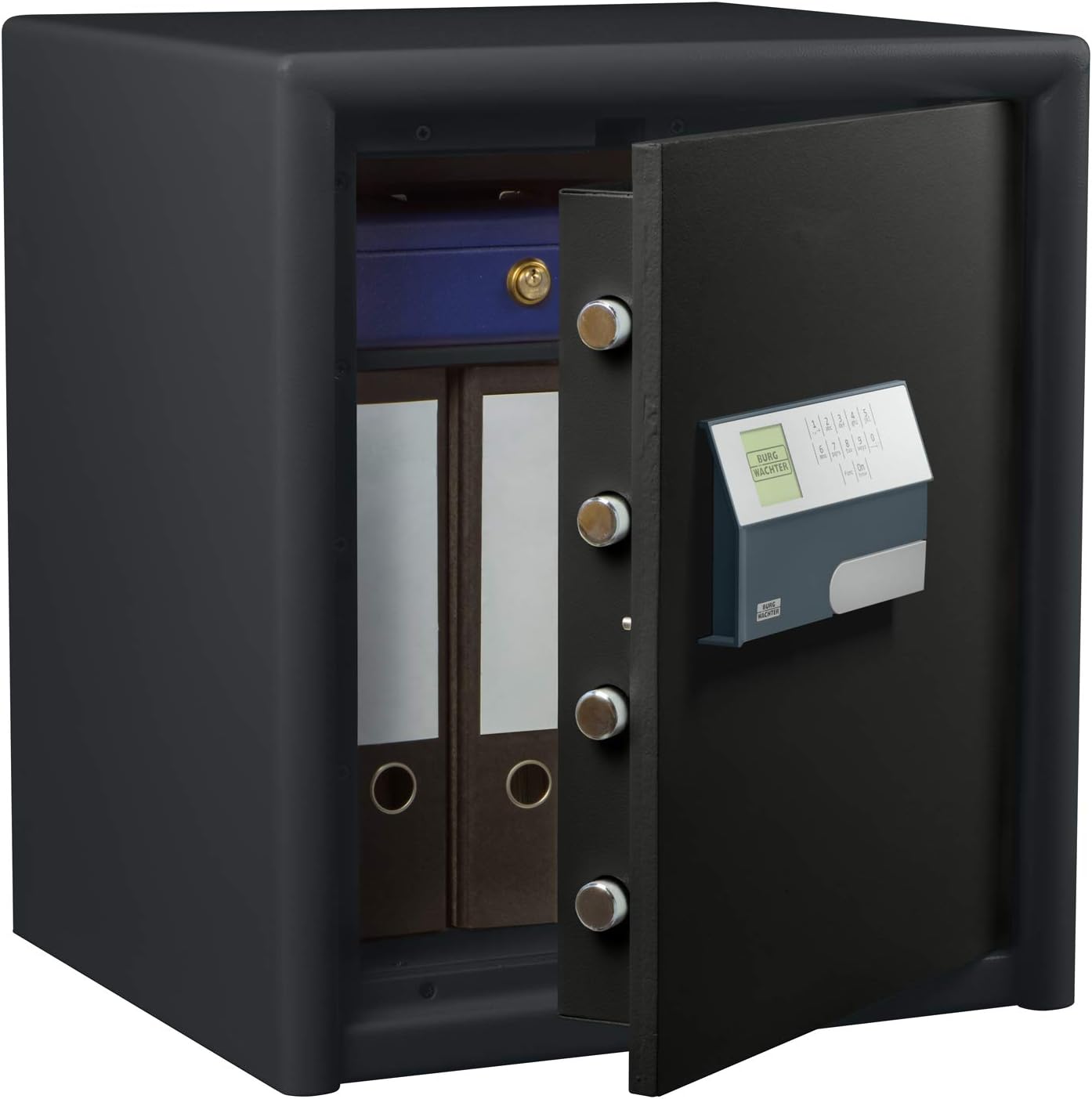 Burg-Wächter Möbeltresor mit elektronischem Zahlenschloss, Combi-Line, Sicherheitsstufe S2, Feuerschutz LFS 30 P, VdS-geprüft, 15 l, 44 kg, CL 440 E, Schwarz