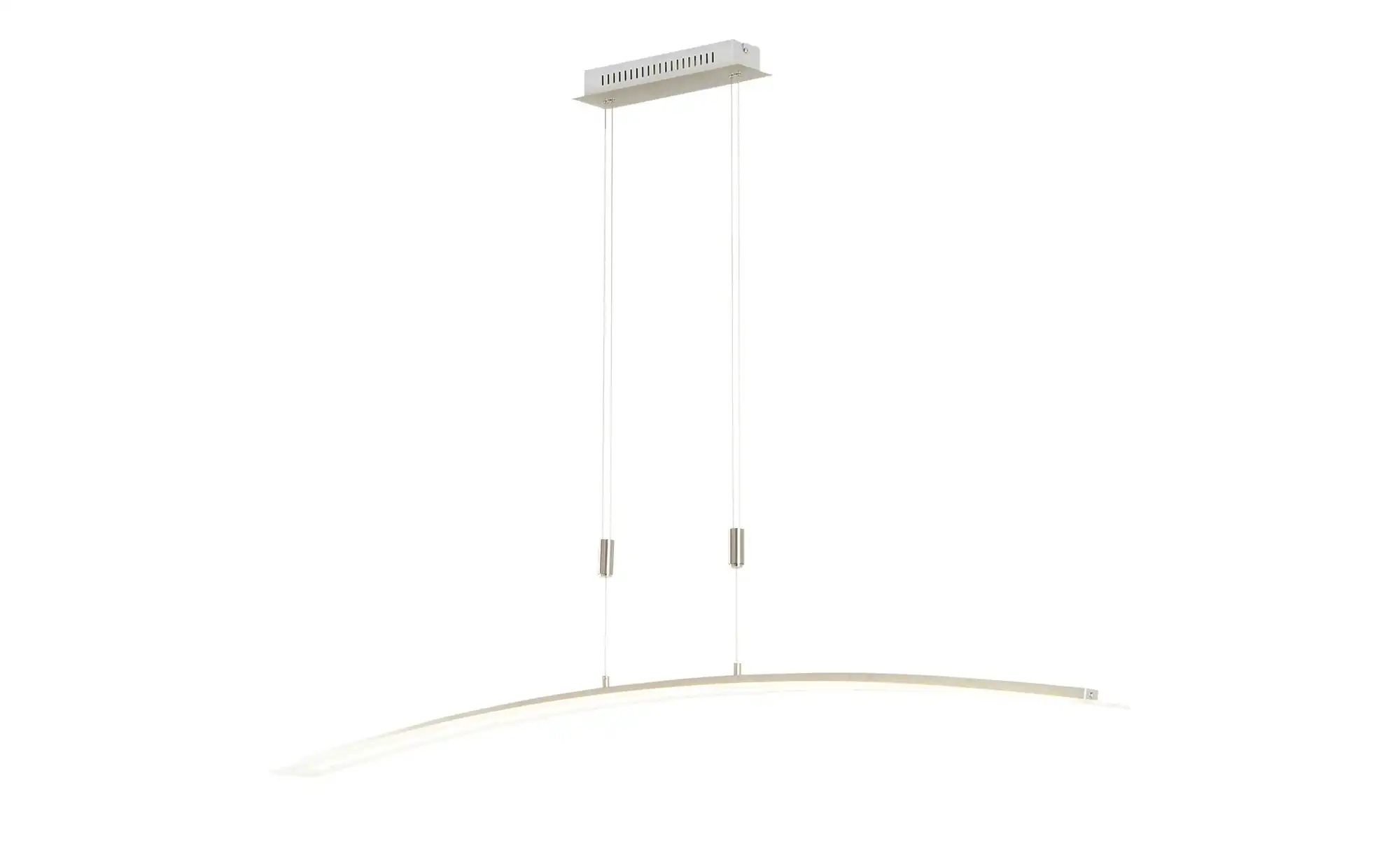 Fischer-Honsel LED-Pendelleuchte, Nickel-matt/Glas gebogen
