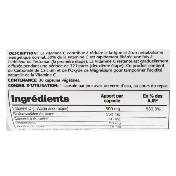 Solaray Super Bio C 500mg 100 cápsulas vegetais