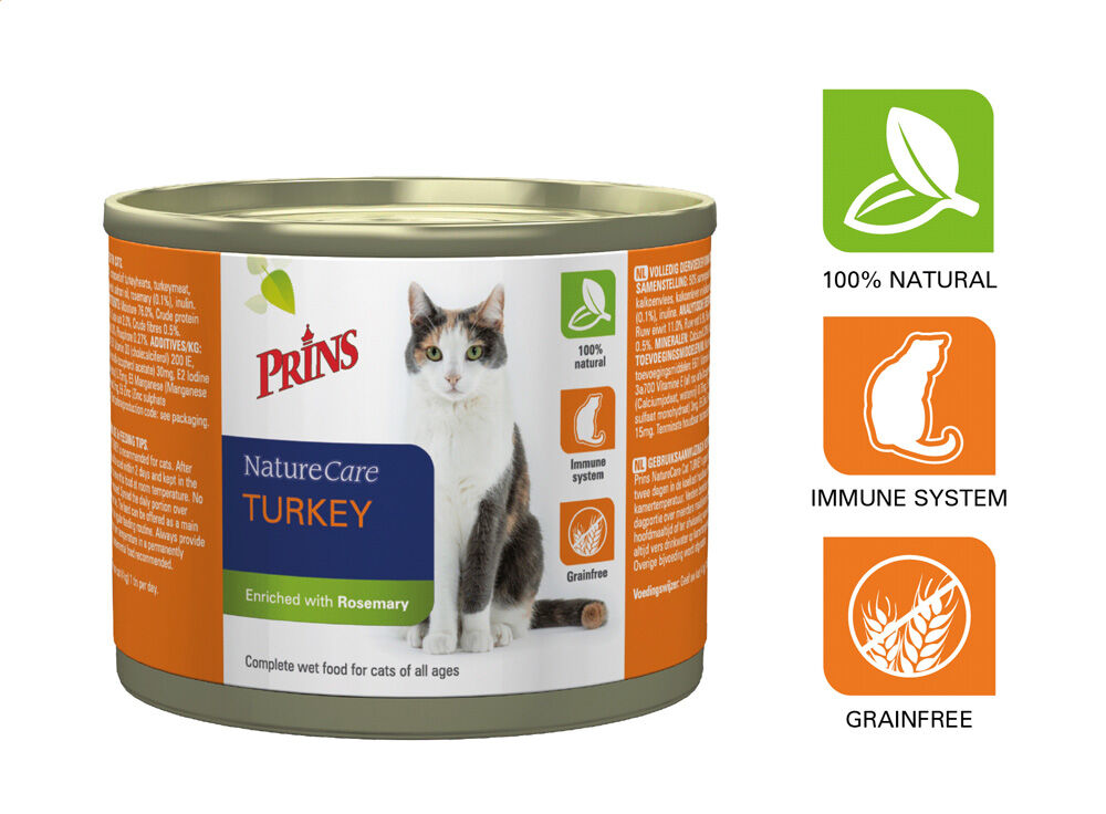 Prins Naturecare Cat - 200 Gram - kalkoen