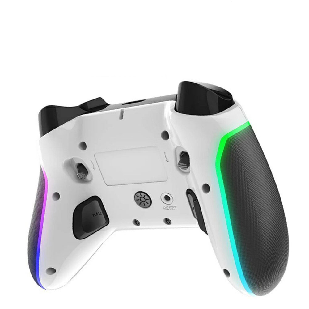 Bluetooth Gaming Controller Gamepad mit RGB LED für Smartphones / Nintendo Switch / Windows (iOS / Android) (500mAh) - Schwarz / Weiss