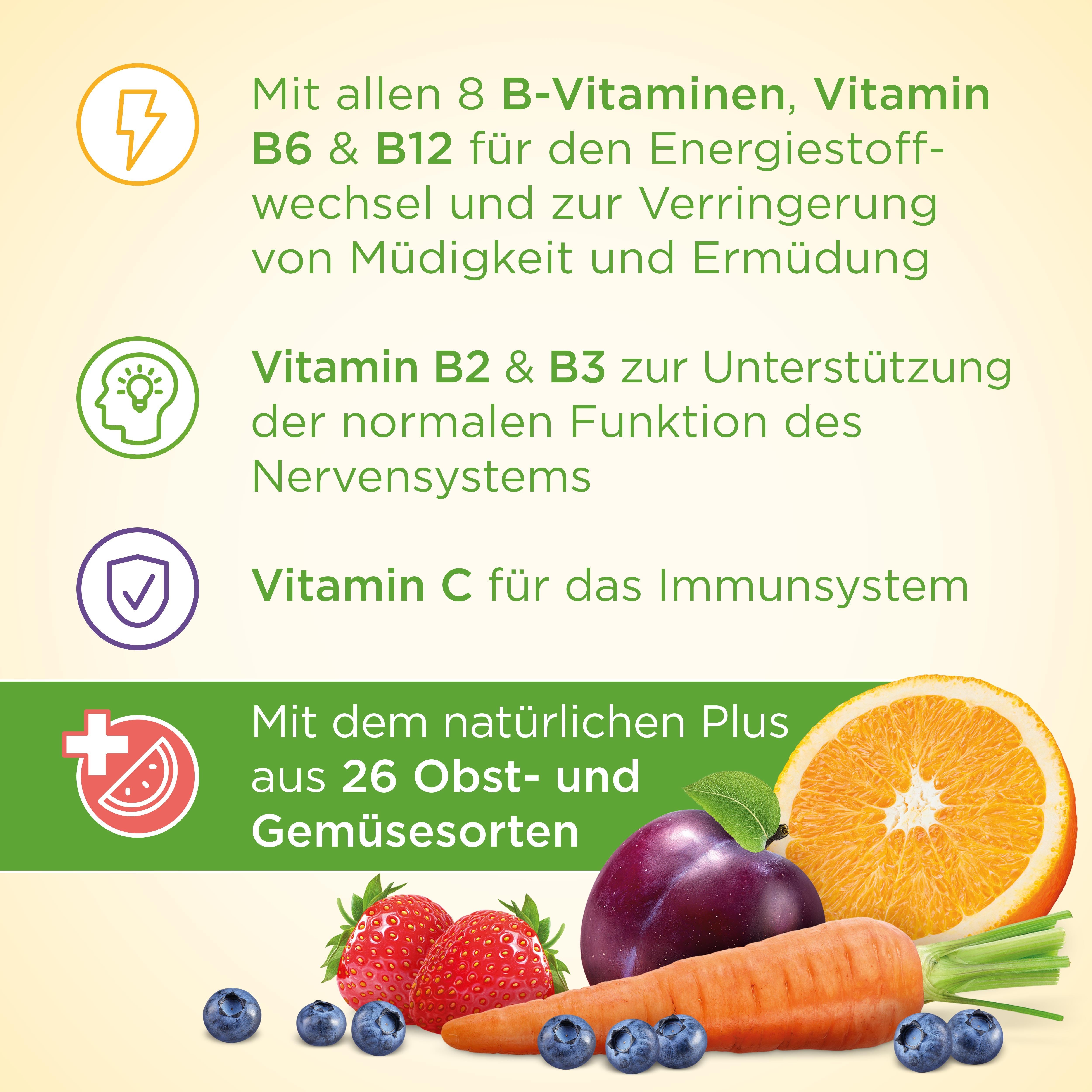 Nature's Way Vitamin B Komplex Gummies - hochdosiert B1 B2 B3 B5 B - mit Vitamin C & Folsäure