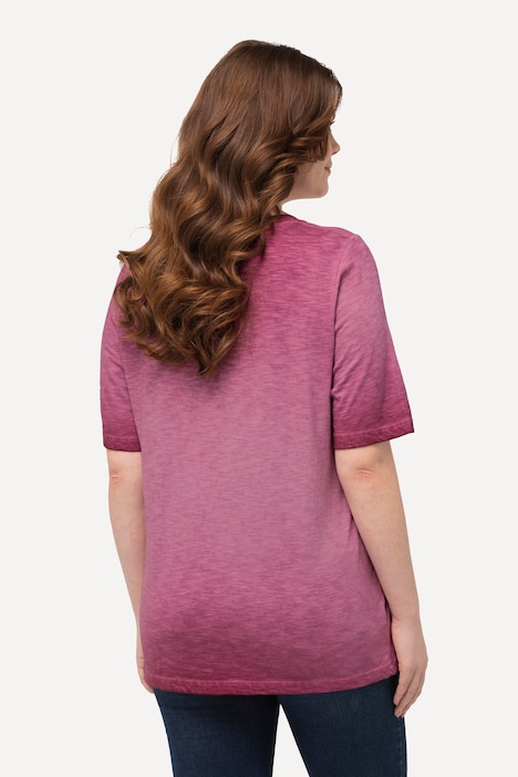T-Shirt, Edelweiß, cold dyed, Rundhals, Halbarm