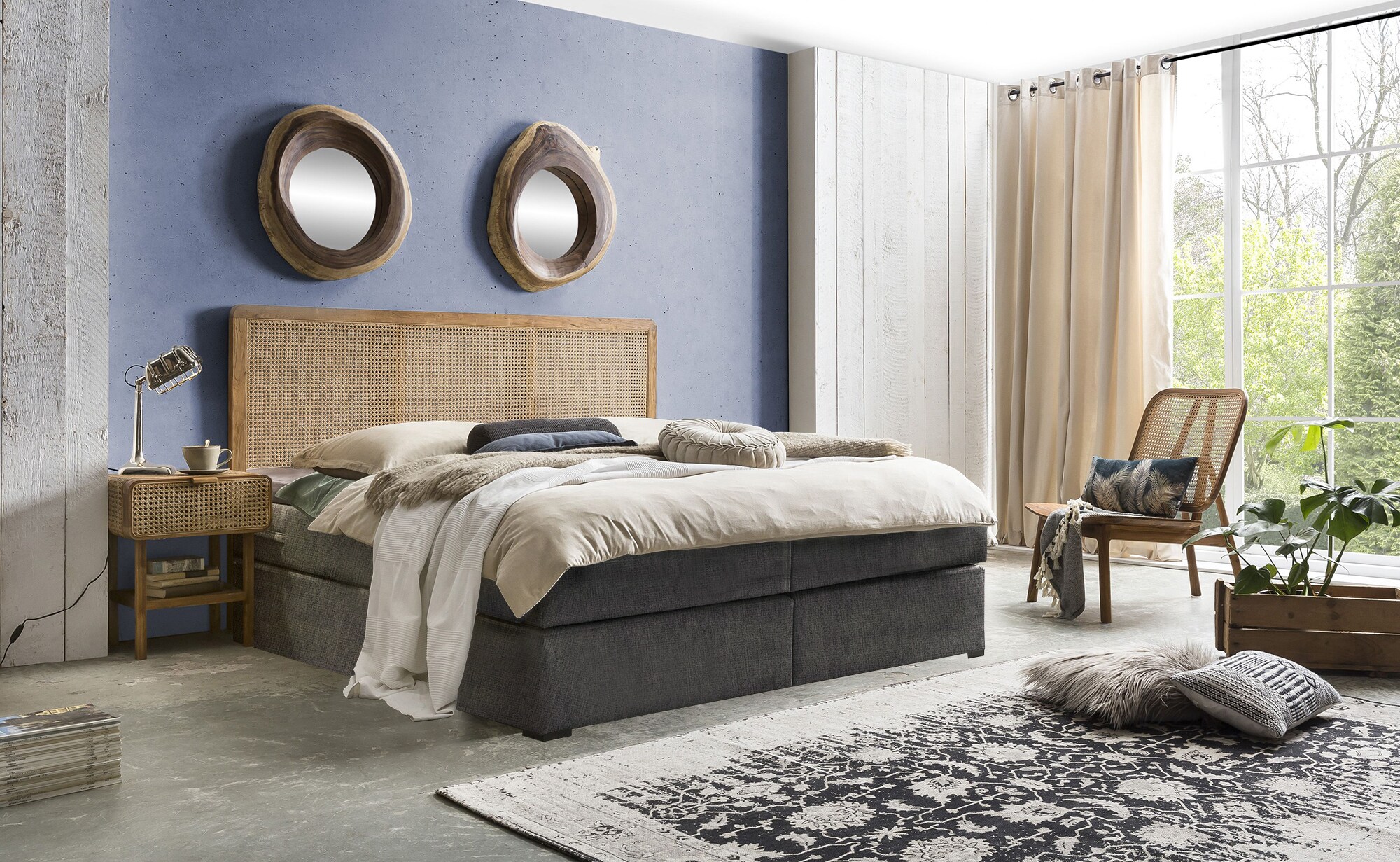 Bettkopfteil Romanteaka Teak Betthaupt Ehebett Doppelbett Kopfteil Bettzubehör