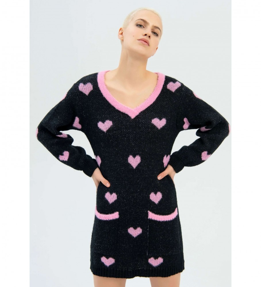 Vestido curto Fracomina com decote em V preto