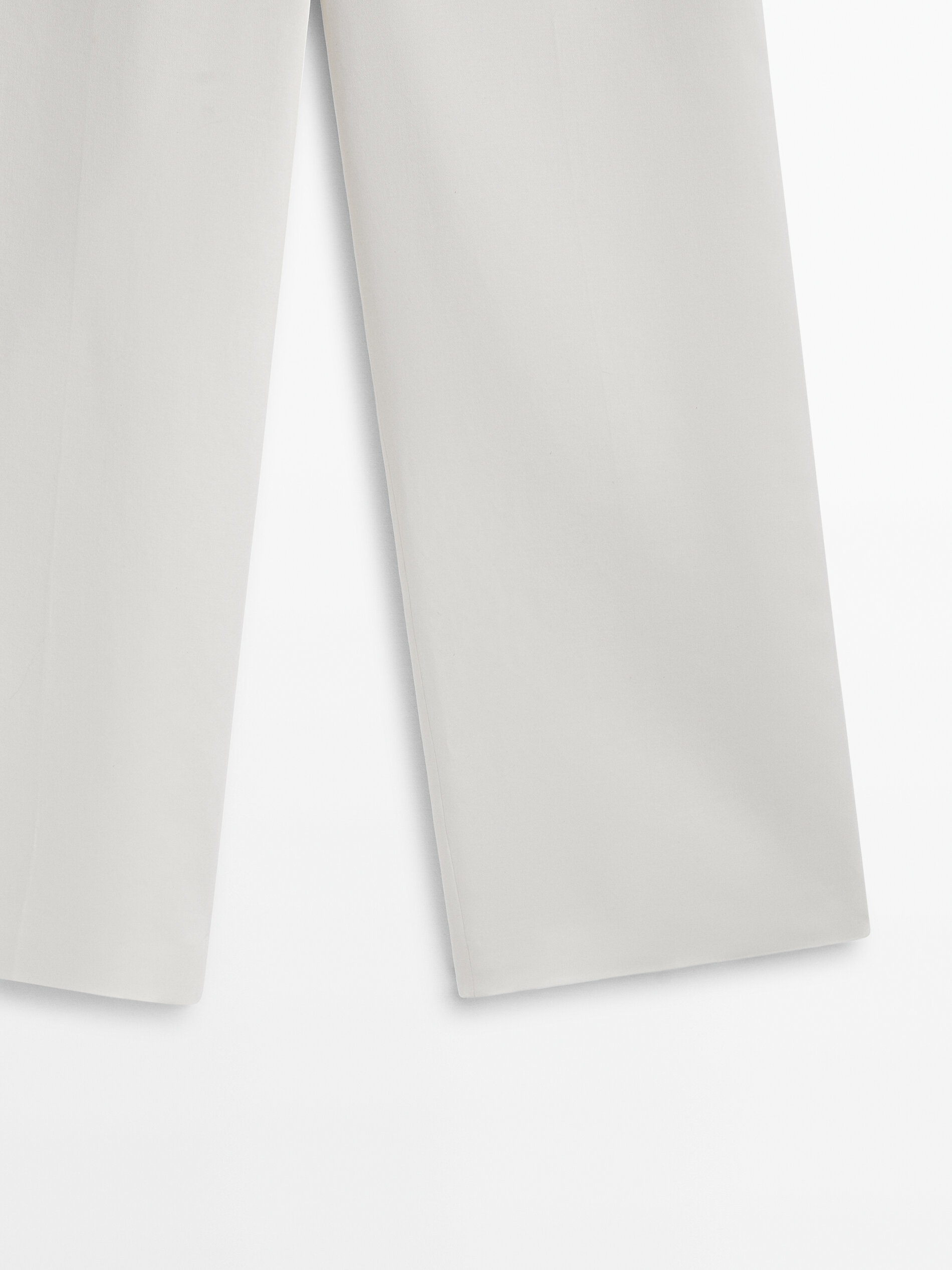 Calças também com botões de algodão e linho - BRANCO