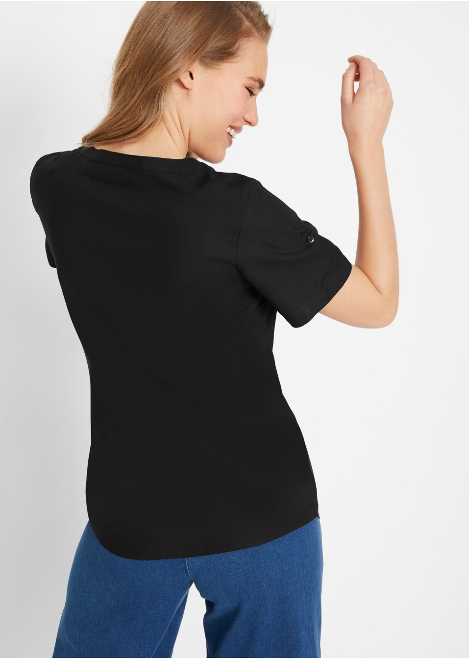 Blouse en viscose à manches courtes