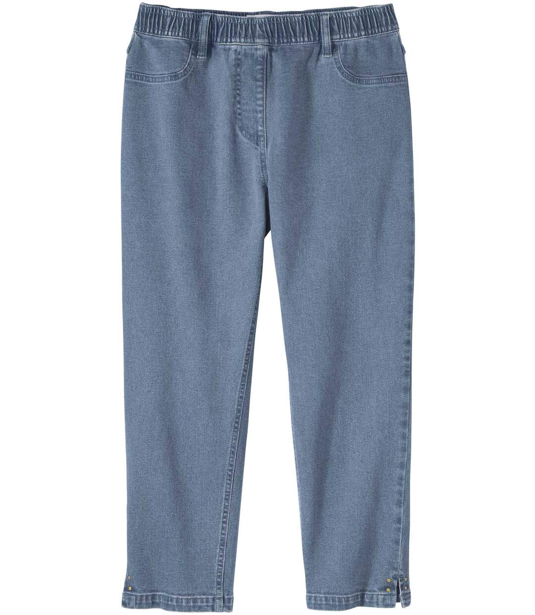 Pantalon Jegging 7/8e en Jean Stretch à Rivets