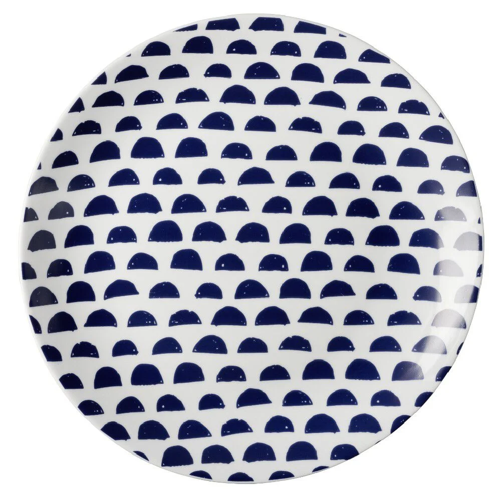 Assiette plate en porcelaine décor bleu Ø 27 cm
