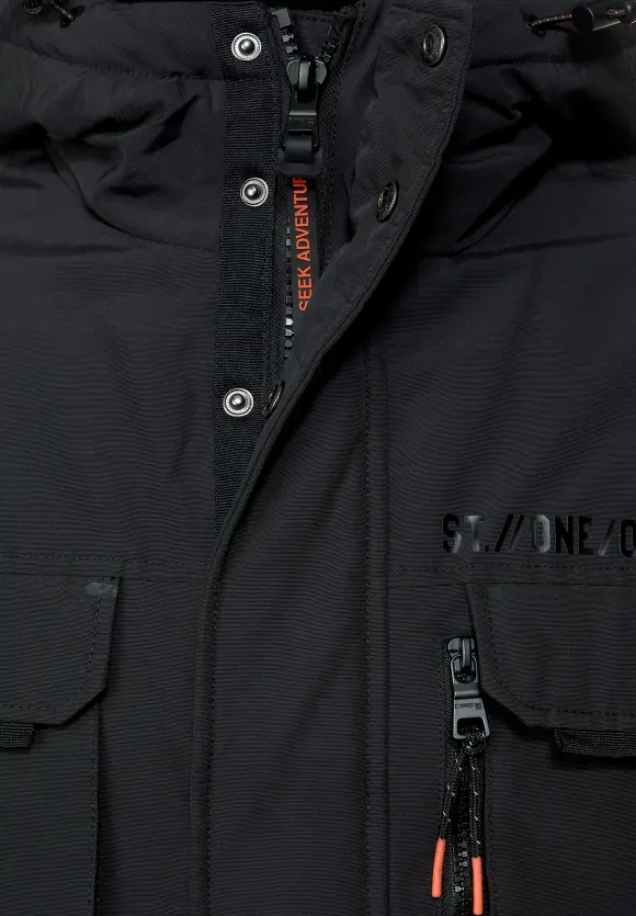 Field Jacke mit Kapuze - Black