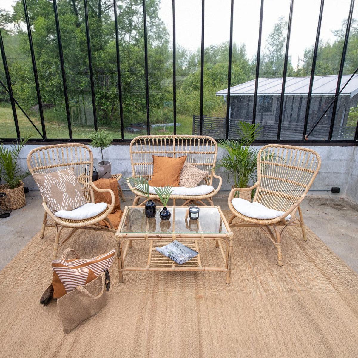 FjÃ´rd - Loungeset Naturel - Rotan - Ella