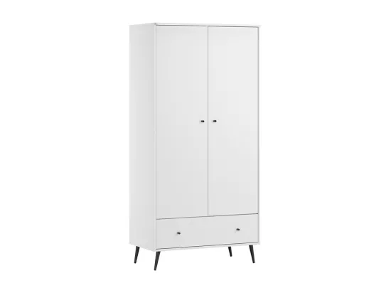 Lit bébé 60x120 et armoire 2 portes Blanca Blanc