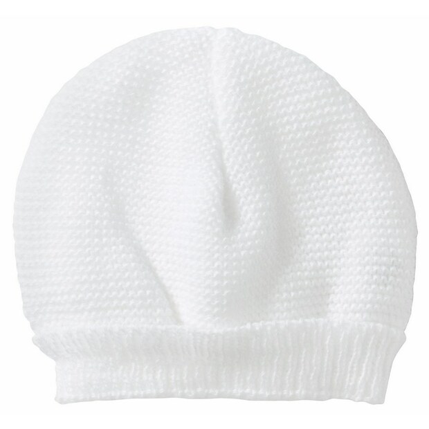 Bonnet maille blanc naissance - BEBE9 CREATION