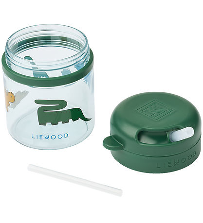 Liewood Becher m. Strohhalme - Pavia - 280 ml - Dinosaurs/Mist