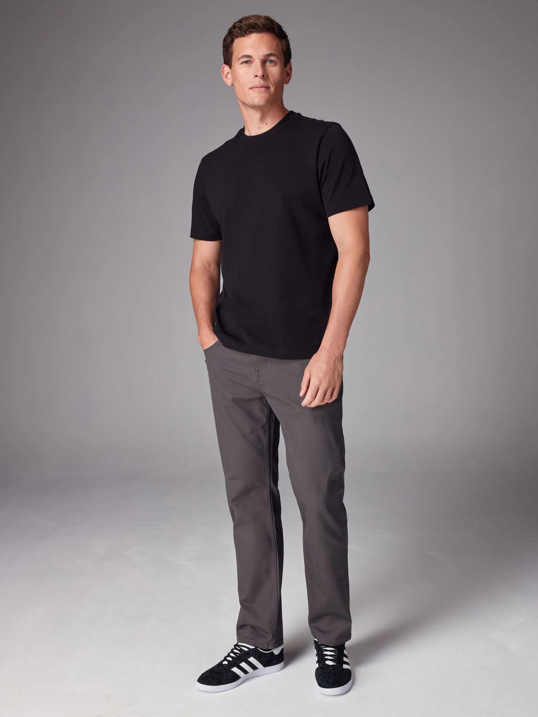 Antraciet - Rechte, klassieke jeans met stretch