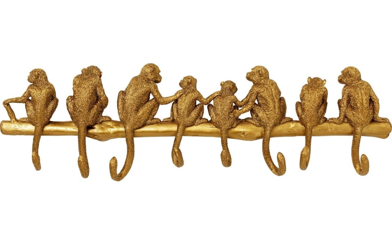Wandgarderobe Monkey 8 Haken, GoldWandgarderobe