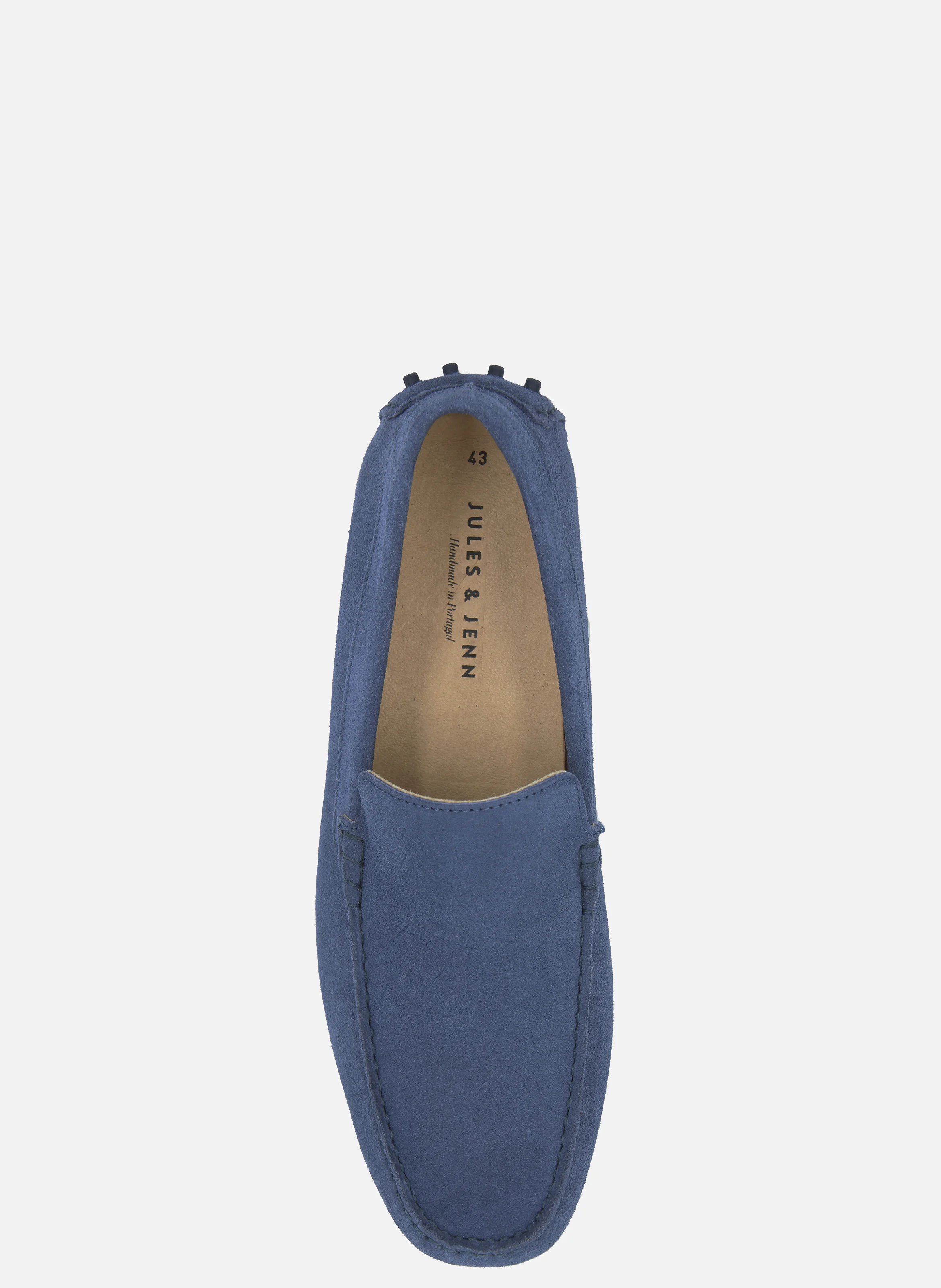 Mocassins picots doublés cuir daim | Bleu