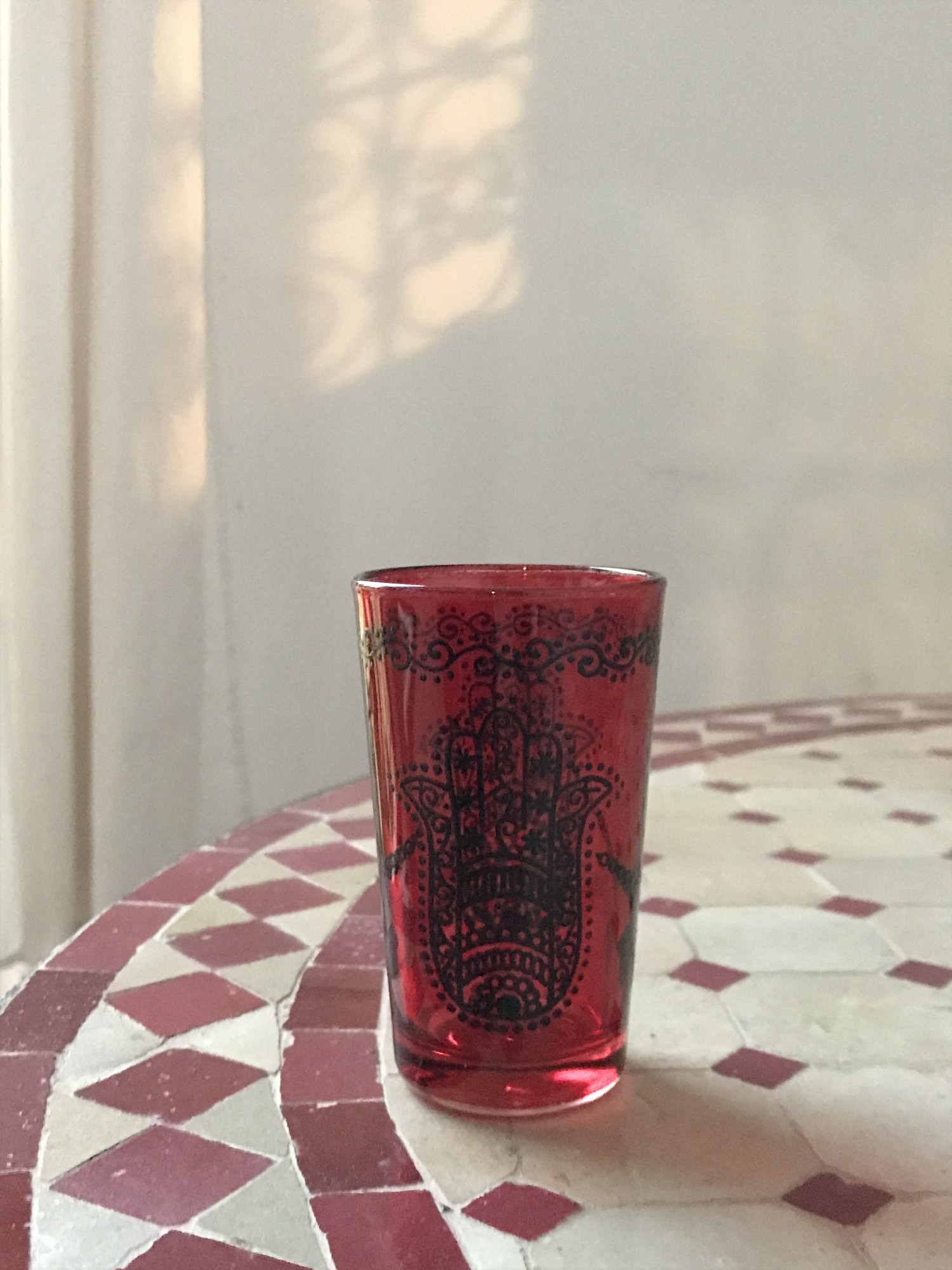 Teeglas 'Fatima', rot, Ø 5 cm, H 9 cm zu 4,80