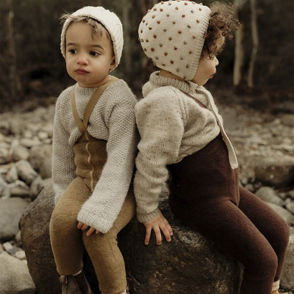 Teddy Warmy Footles Tights Chocolate Brown