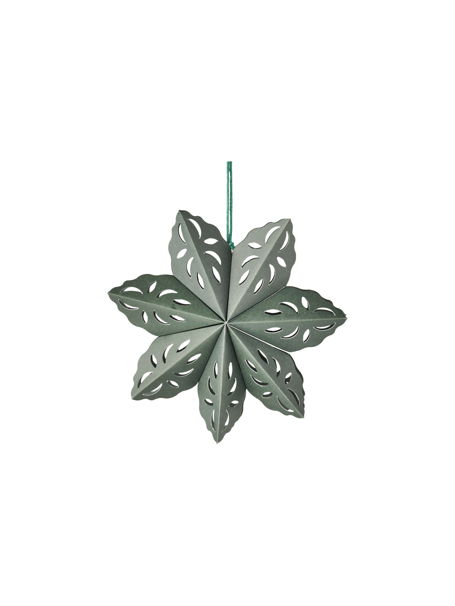 Juleophæng med stjerne | Papir. Ø15 cm. | Thyme Green