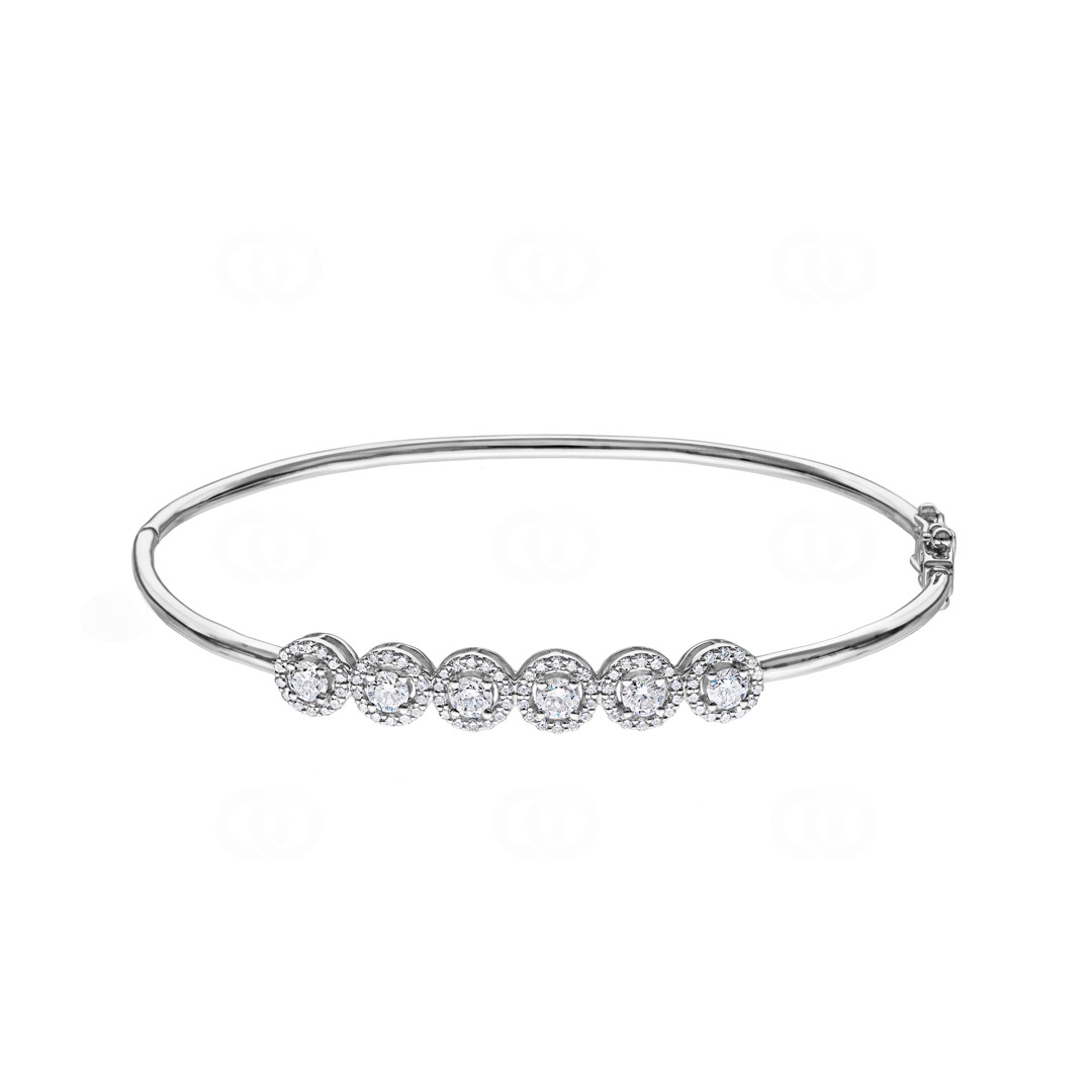 1.00 Karat Halo Diamantarmreif 750/18 K Weissgold