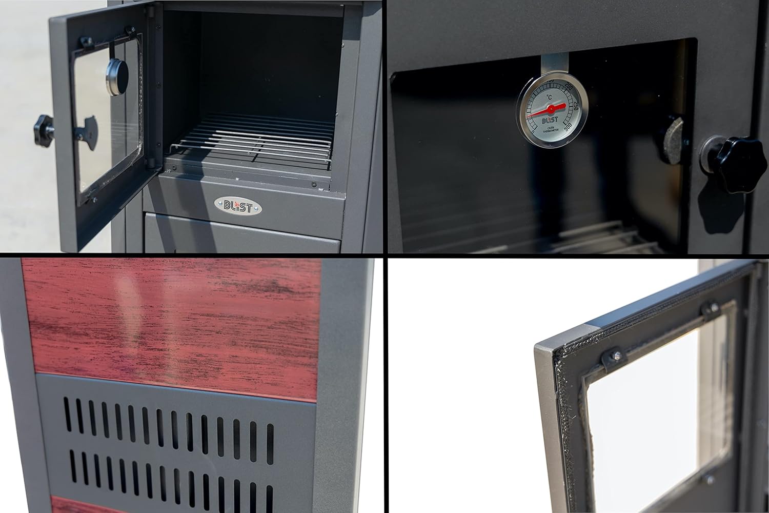 Kaminofen mit Backfach Rot Holzofen 12,1 kW Kamin Ambasador Ofen Dauerbrandofen Werkstattofen Schwedenofen Hüttenofen Heizofen