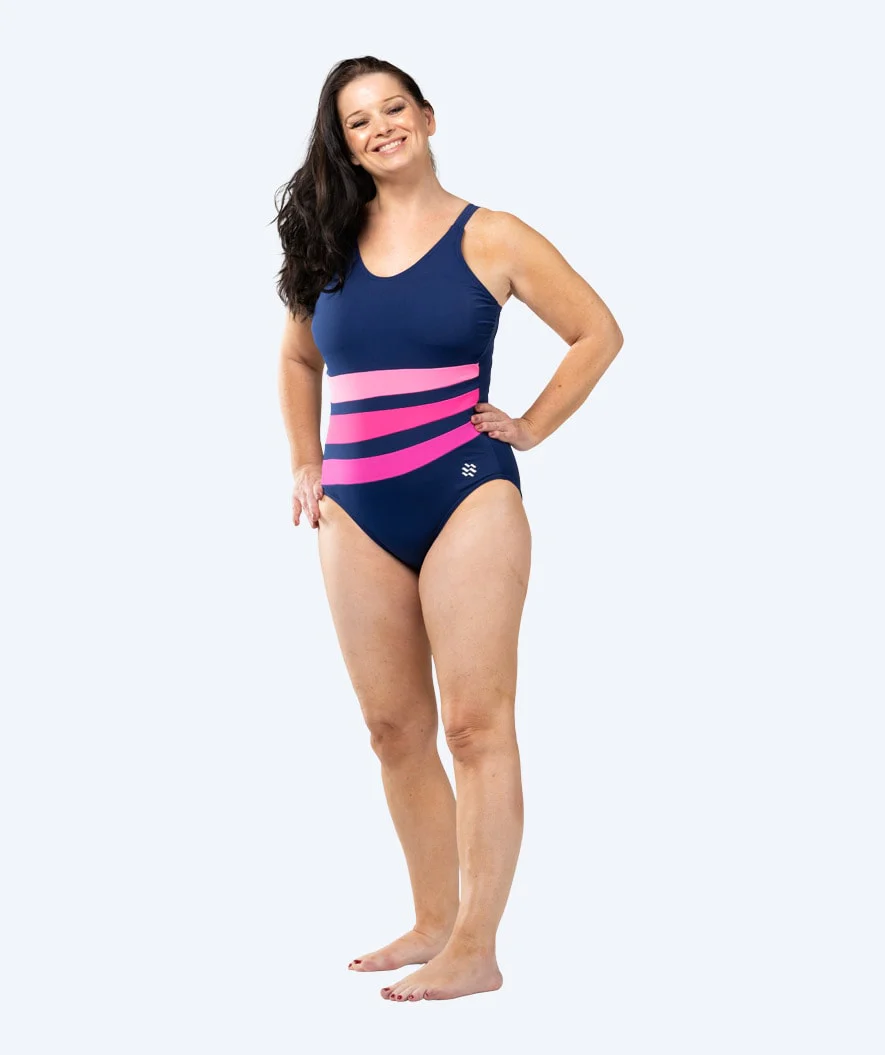 Watery badedragt med indlæg til damer - Mystique Stripes - Pinky