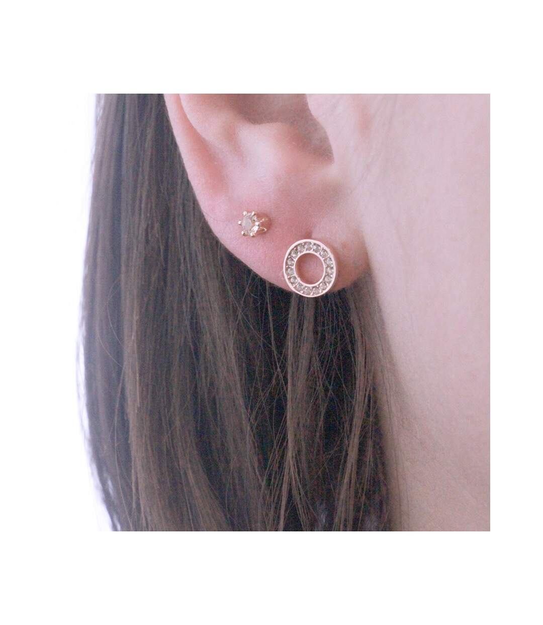 Boucles d'oreilles Ophir - Or Rosé et Cristal