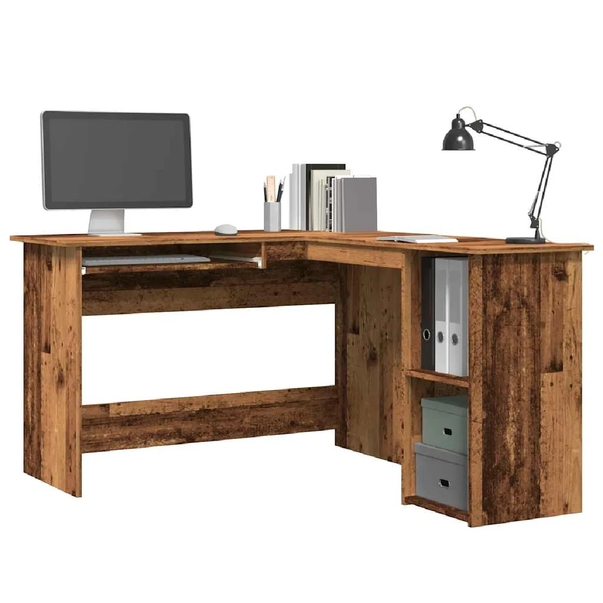 VIDAXL Bureau d'angle - Vieux Bois