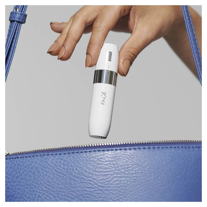 Mini Face Hair Remover FS1000 Gesichts Haarentfernung Elektrischer Rasierer (inkl. Batterie) - Weiss / Silber