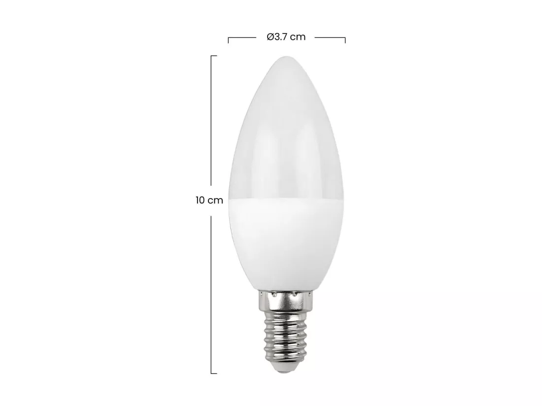 Pack 2 Ampoules Bougie LED E14 6W Equi.40W 470lm 25000H 7hSevenOn Premium