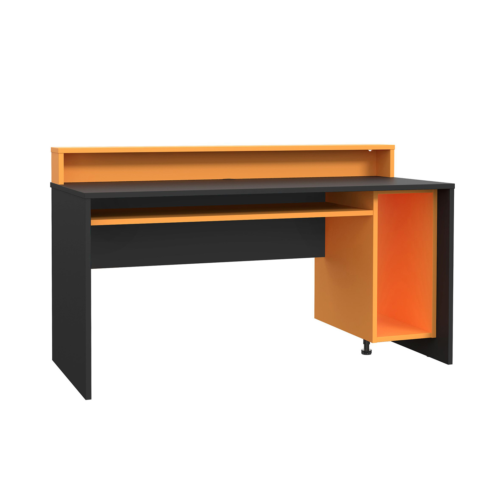 Schreibtisch - schwarz-orange - Ablageflächen - 160 cm breit