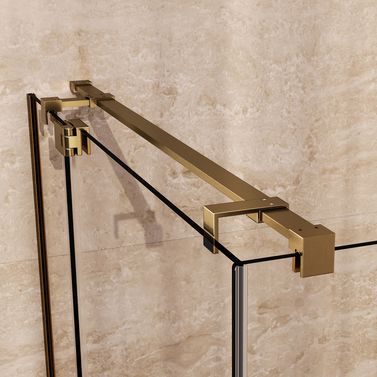 Brauer Stellar douchecabine met draaideur 100x100cm messing geborsteld PVD