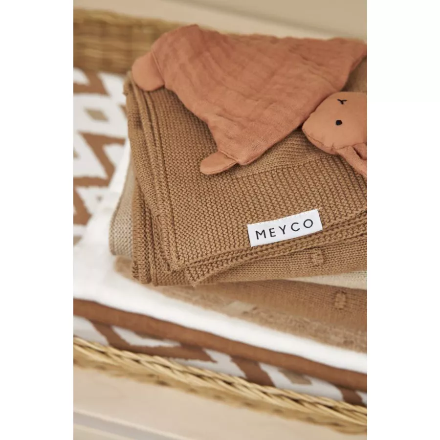 MEYCO Babydecke klein Mini Knots Toffee 75 x 100 cm
