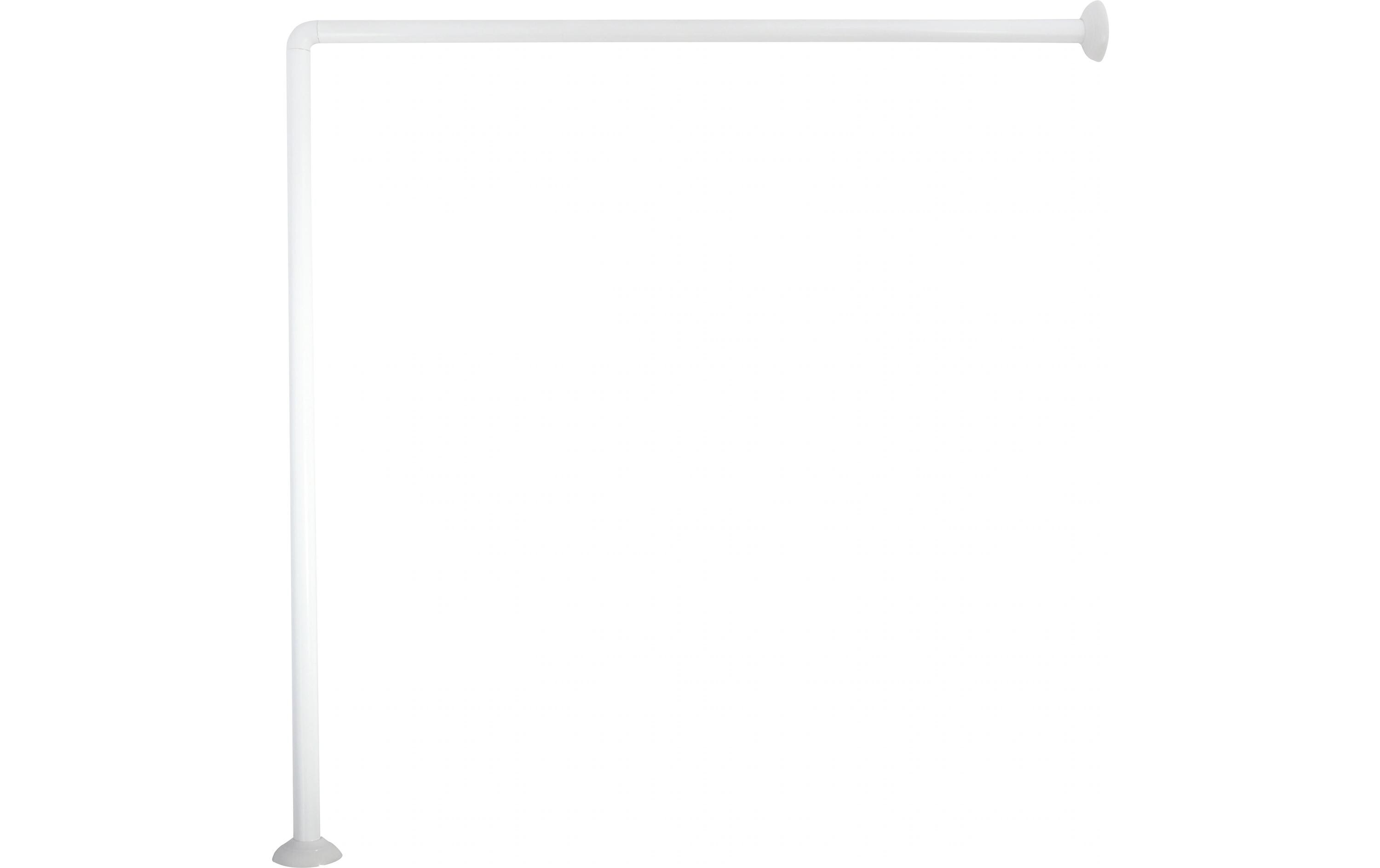 Duschvorhangstange 3-teilig 80 x 2.5 cm, WeissModulare Duschvorhangstange aus Aluminium