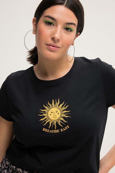 T-Shirt, Classic Shape, Sun-Print, Rundhals, Halbarm