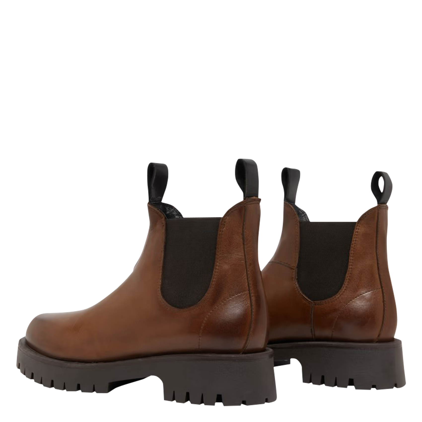 ROCHE - Boots crantées en cuir| Marron