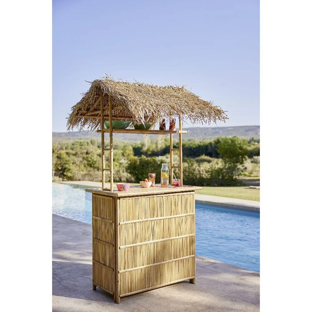 Bar de jardin en bambou Laos 115x95xH.215 cm