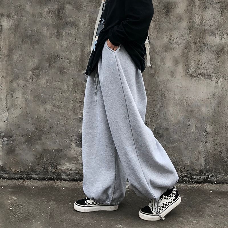 Shineon Studio - Effen joggingbroek met wijde pijpen