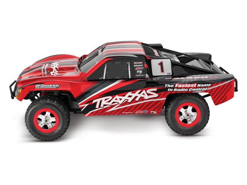 Traxxas Short Course Truck Slash 4x4 Titan Rot, RTR, 1:16 Kleiner SCT mit Allradantrieb und 550er Brushed Motor
