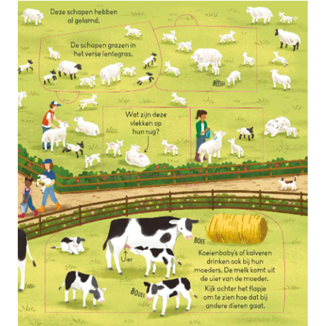 uitgeverij usborne kijk binnen in een boerderij