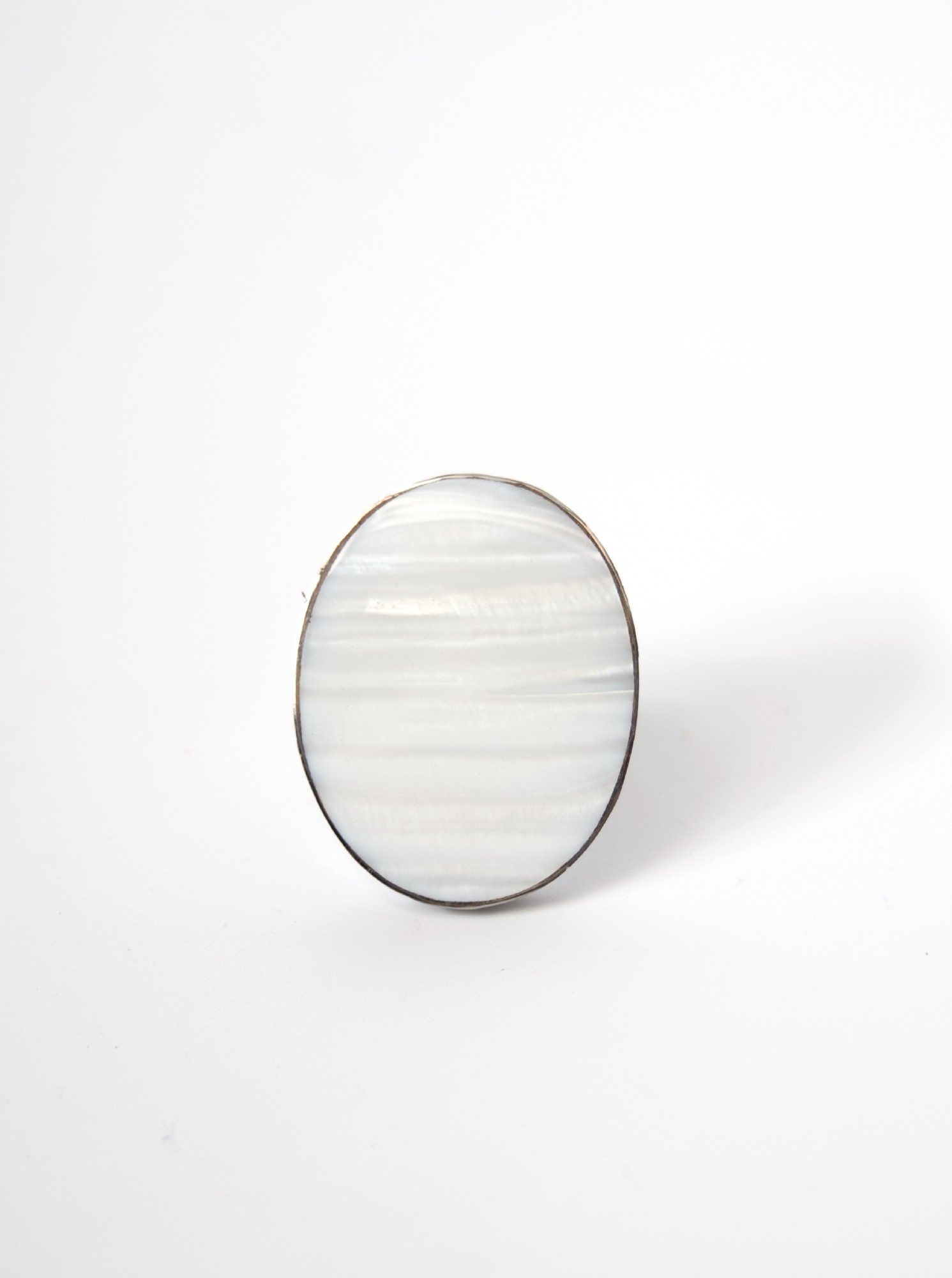 Perlmutt-Ring, weiß, H 3 cm, B 2 cm günstig bestellen