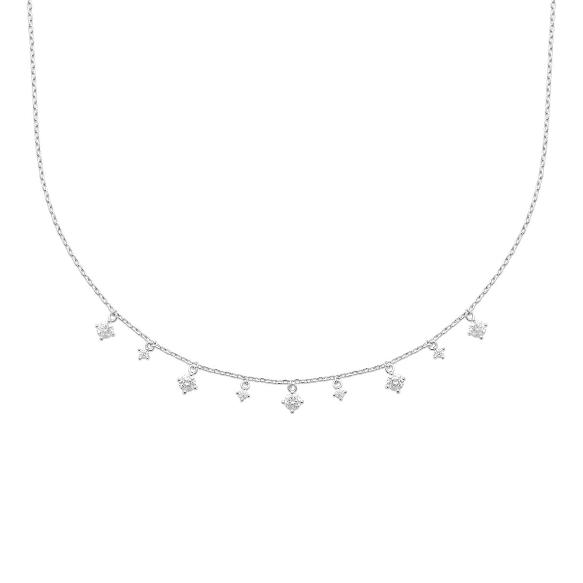 Collier Brillaxis pampilles oxydes argent rhodié