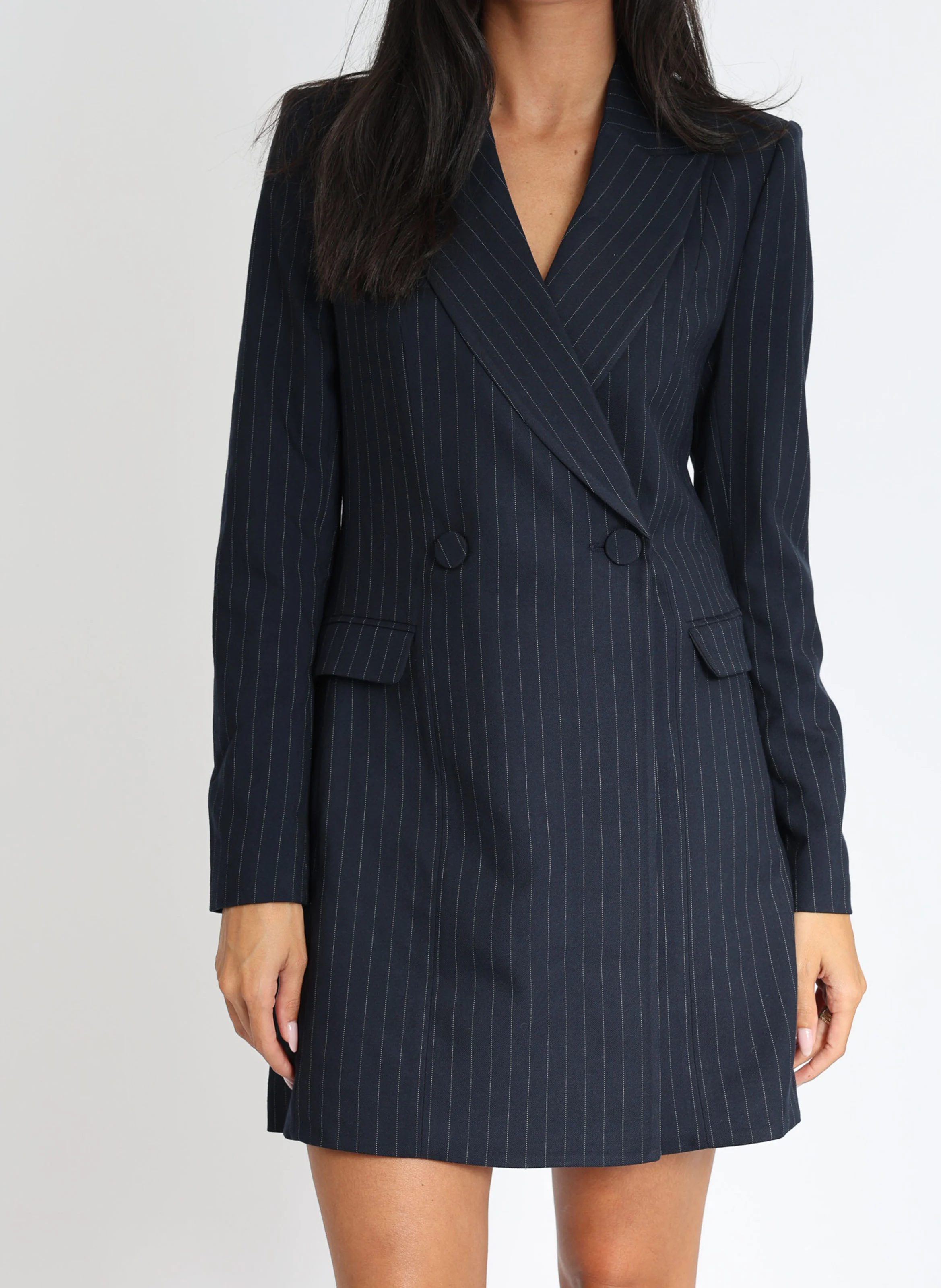 AUDREY - Robe courte rayée | Bleu
