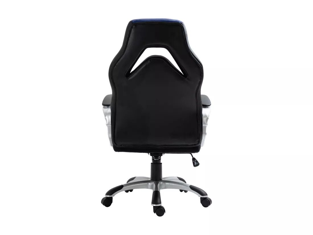 Chaise de bureau - Similicuir & Plastique - Noir / Bleu - Foxton