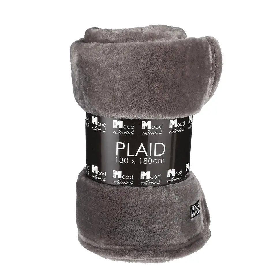 Mica Decorations Famke Fleece Plaid - 180 x 130 cm - Antraciet