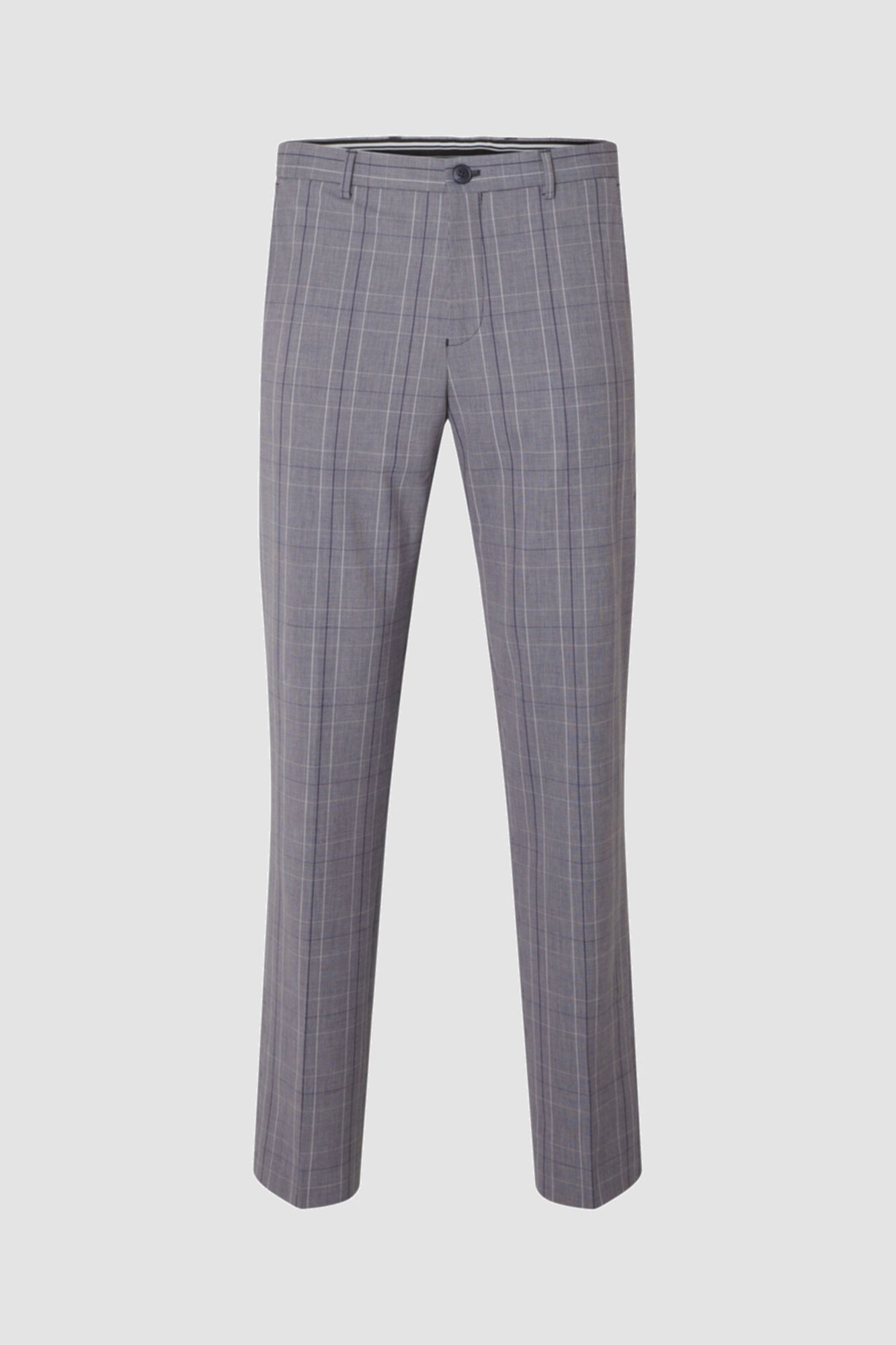 Calça de alfaiataria xadrez slim fit - Azul
