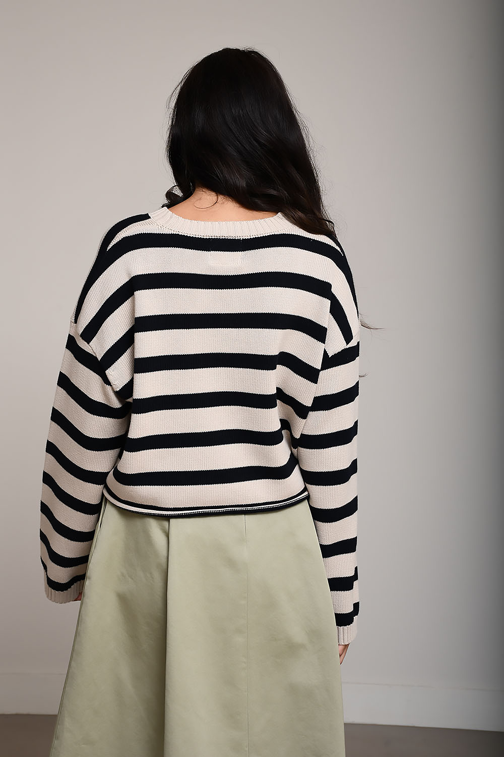Cropped striped sweater