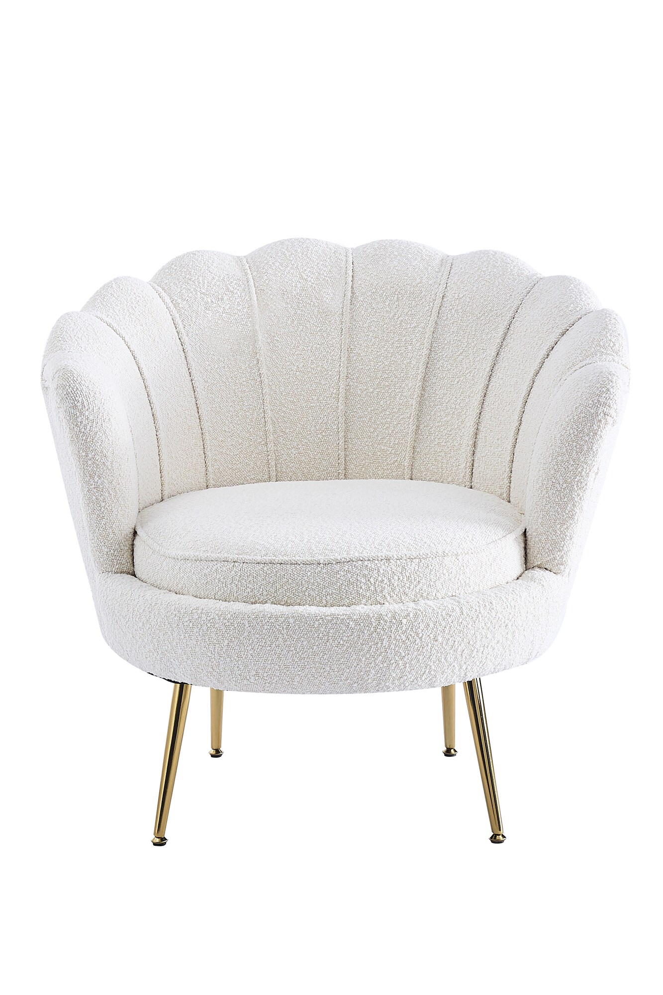 Muschelsessel Bouclé Stoff Relaxsessel Polstersessel Ohrensessel Loungesessel