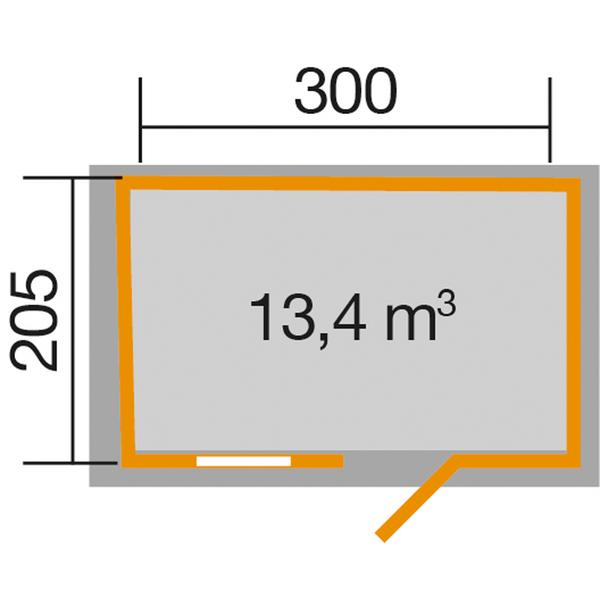 Weka Gartenhaus 123 Gr. 3, ca. B380/H253/T239